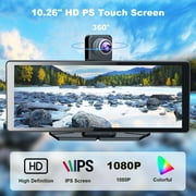 DREAMfair 10 Portable Wireless Car Stereo with Apple CarPlay/Android Auto, 360  Rotating Front Camera Adjustable Viewing Angle, Mirror Link & Bluetooth 5.2   FM/AUX, GPS Navigation & Dash