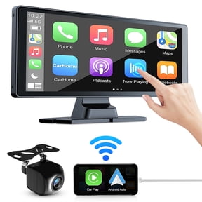 10" Portable CarPlay Screen for Car, Wireless Apple CarPlay & Android Auto, Touchscreen Stereo with Bluetooth & Backup Camera