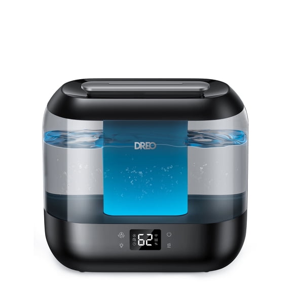 Dreo 4L Smart Humidifiers for Bedroom, Quiet Supersized Cool Mist Ultrasonic Humidifier with Diffuser and Nightlight, 32 Hour Long Runtime for Home, Indoor, Nursery, Plant, Black