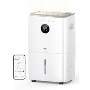 DREO 110-Pint Smart Dehumidifier for Basement, 4500 Ft  for Large Room, 2 Gallon Water Tank, Auto/Comfort/Constant Mode Dehumidifiers for Home, Bedroom, Bathroom, with Drain Hose, Gold, 711S