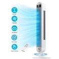 thumbnail image 1 of DREO 42" Tower Fans for home, Standing Bladeless Fan with Remote, 90° Oscillating Fan with LED Display, 12H Timer, 6 Speeds, 4 Modes, 26 ft/S High Velocity, 28dB Ultra Quiet Bedroom Fans, White, 1 of 6