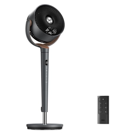 Dreo Fan for Bedroom, 120° Oscillating Standing Fan, DC Motor, Quiet Pedestal Fans, 9 Speeds, 4 modes, 20dB Low Noise, Floor Fan for Whole Room, 37-42'' Adjustable Height, 9H Timer