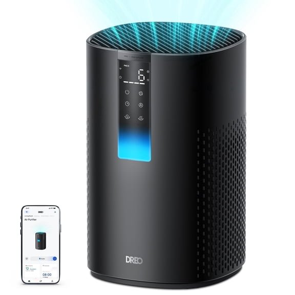 DREO Air Purifier for Large Room, 1726 ft²/2H Coverage Smart Purificador with HEPA Sleep Mode for Pet Hair, Smoke, Dust & Pollen, 3-in-1 Filtration, PM2.5 Display, 116 CFM, 18W Energy-Saving DC Motor
