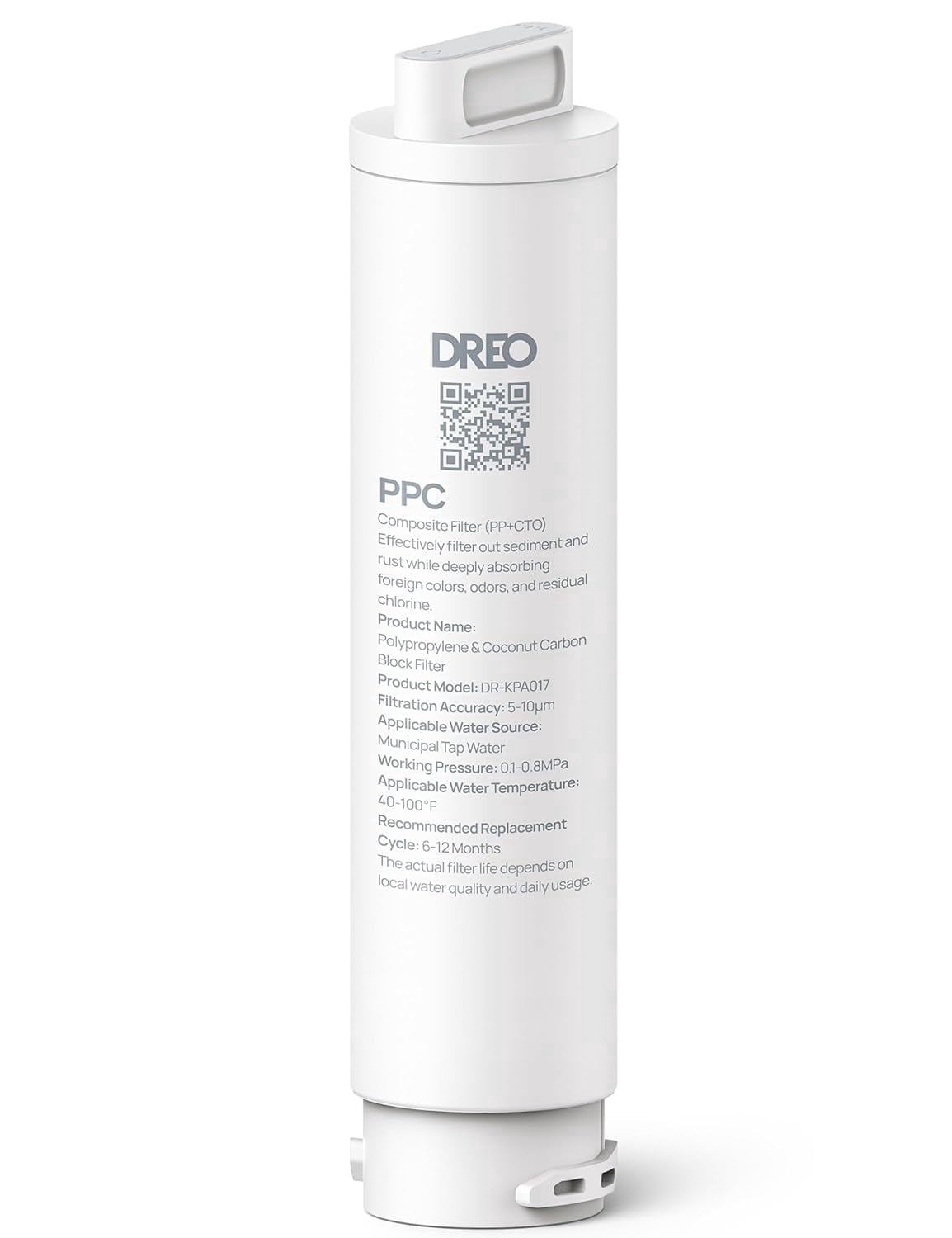 DREO PPC Filter Replacement Cartridge for WF511, 1-year Lifetime-1st Stage