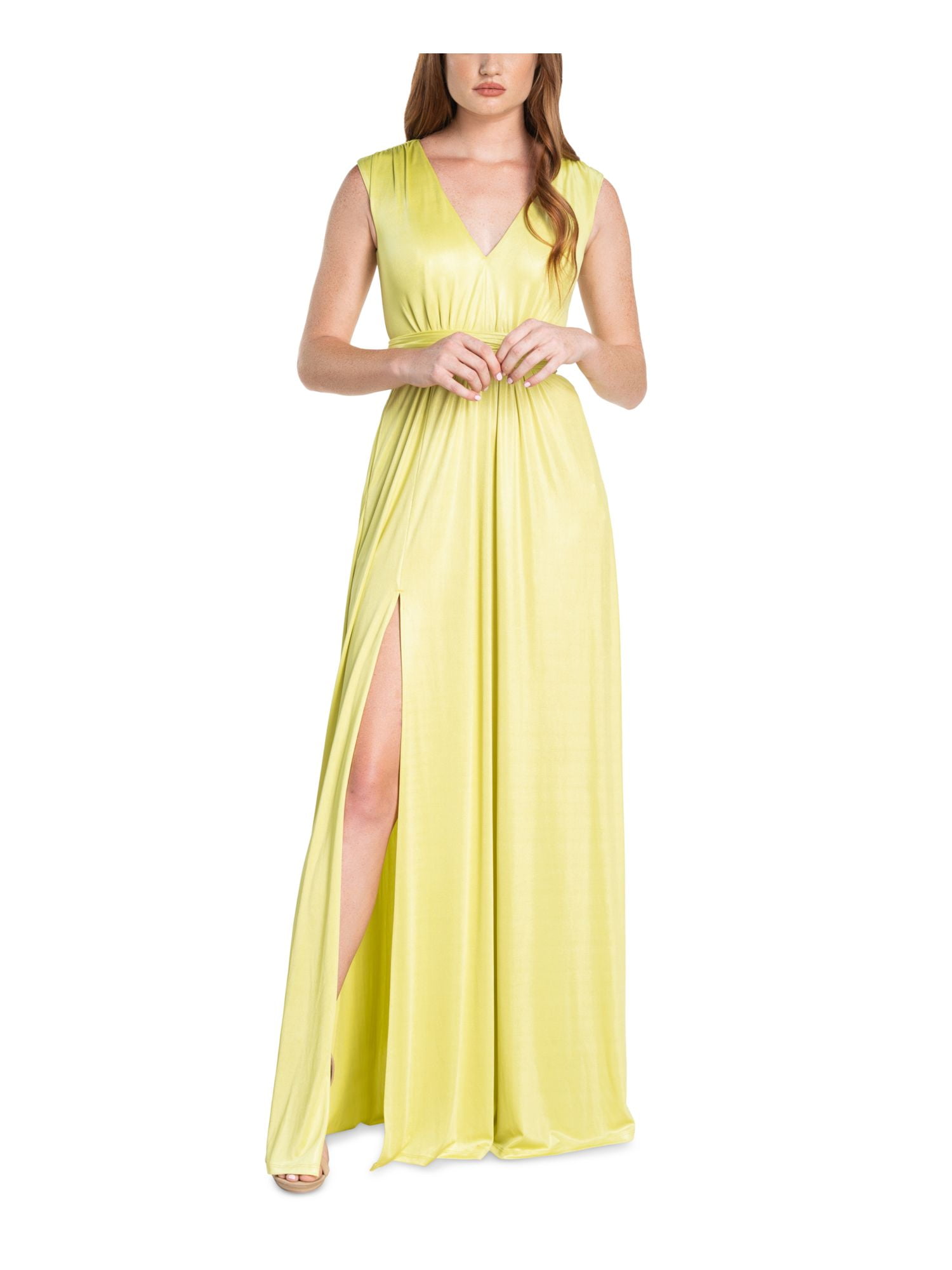 slim fit dress slacks Nova Yellow Fit and Flare Dress – Ellaé Lisqué main image 1