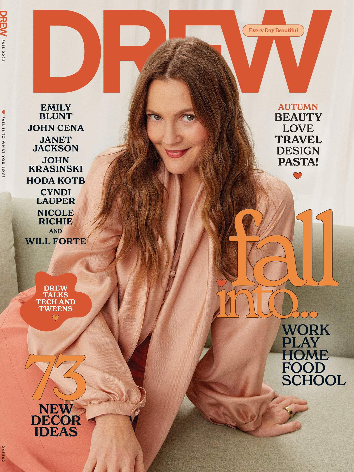 DREW Barrymore Magazine - Fall 2024: 73 New Decor, Beauty Trends, Parenting Personal Essay, Home, Food, School, Travel Guide, Love, Work, Interview Highlights With Janet Jackson, Emily Blunt More!