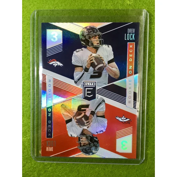 DREW LOCK PRIZM ROOKIE on Deck CARD JERSEY #3 BRONCOS REFRACTOR RC 2019 Elite