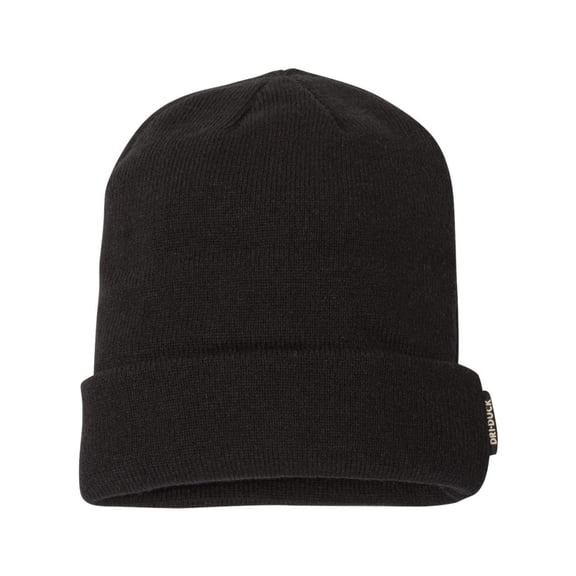 DRI DUCK Basecamp Performance Cuffed Beanie, 100% Acrylic Casual Knit Hat (Black, One Size)