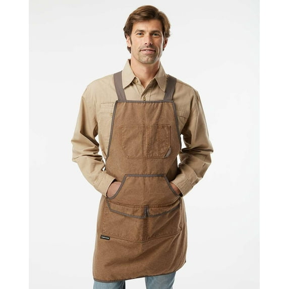 DRI DUCK - Workman's Apron 85/15 Cotton/Polyester Fabric | Field Khaki/ Tobacco | Size: One Size