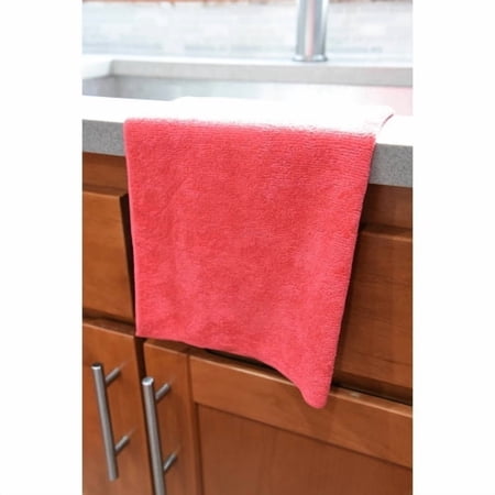 Tricol Clean Professional Extra-Thick Microfiber Cleaning Cloth 12 Pack Red (16IN x 16IN, 300GSM, Commercial Grade All-Purpose Microfiber Highly Absorbent, LINT-Free, Streak-Free Cleaning Towels)