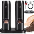 thumbnail image 1 of DRIDOUAM Electric Salt and Pepper Grinder Set - USB Rechargeable Automatic Salt Pepper Grinders With LED Light, 2 Larger Capacity Black Refillable Mills, Adjustable Coarseness, One Hand Operation, 1 of 8