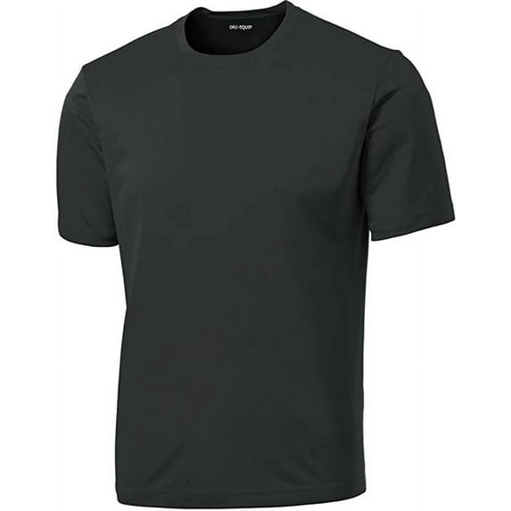 DRIEQUIP Men's Short Sleeve Moisture Wicking Athletic T-Shirt-IronGrey-2XL