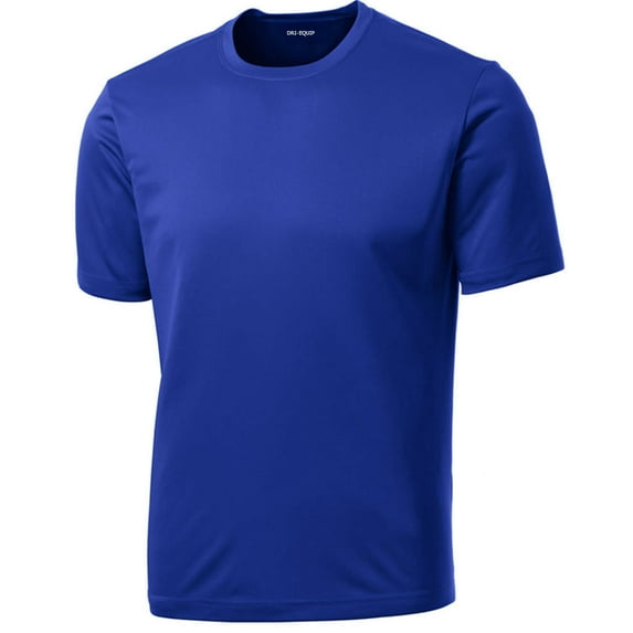 DRIEQUIP Men's Short Sleeve Moisture Wicking Athletic T-Shirt-Royal-M