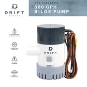 D DRIFT ALL THINGS WATER Non-Automatic 600GPH Submersible Boat Bilge Pump
