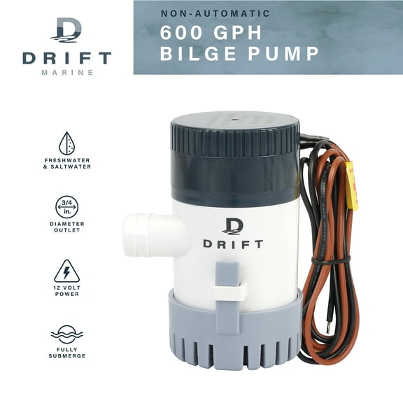 D DRIFT ALL THINGS WATER 600GPH Non-Automatic Submersible Bilge Pump