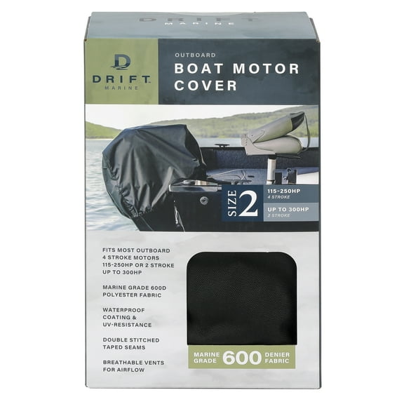 D Drift All Things Water Outboard Motor Cover, Waterproof 600D Heavy Duty Boat Engine Hood Covers, Fit for Motor 115-250HP, Black