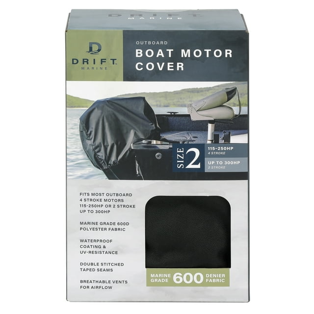 DRIFT Outboard Motor Cover, Waterproof 600D Heavy Duty Boat Engine Hood