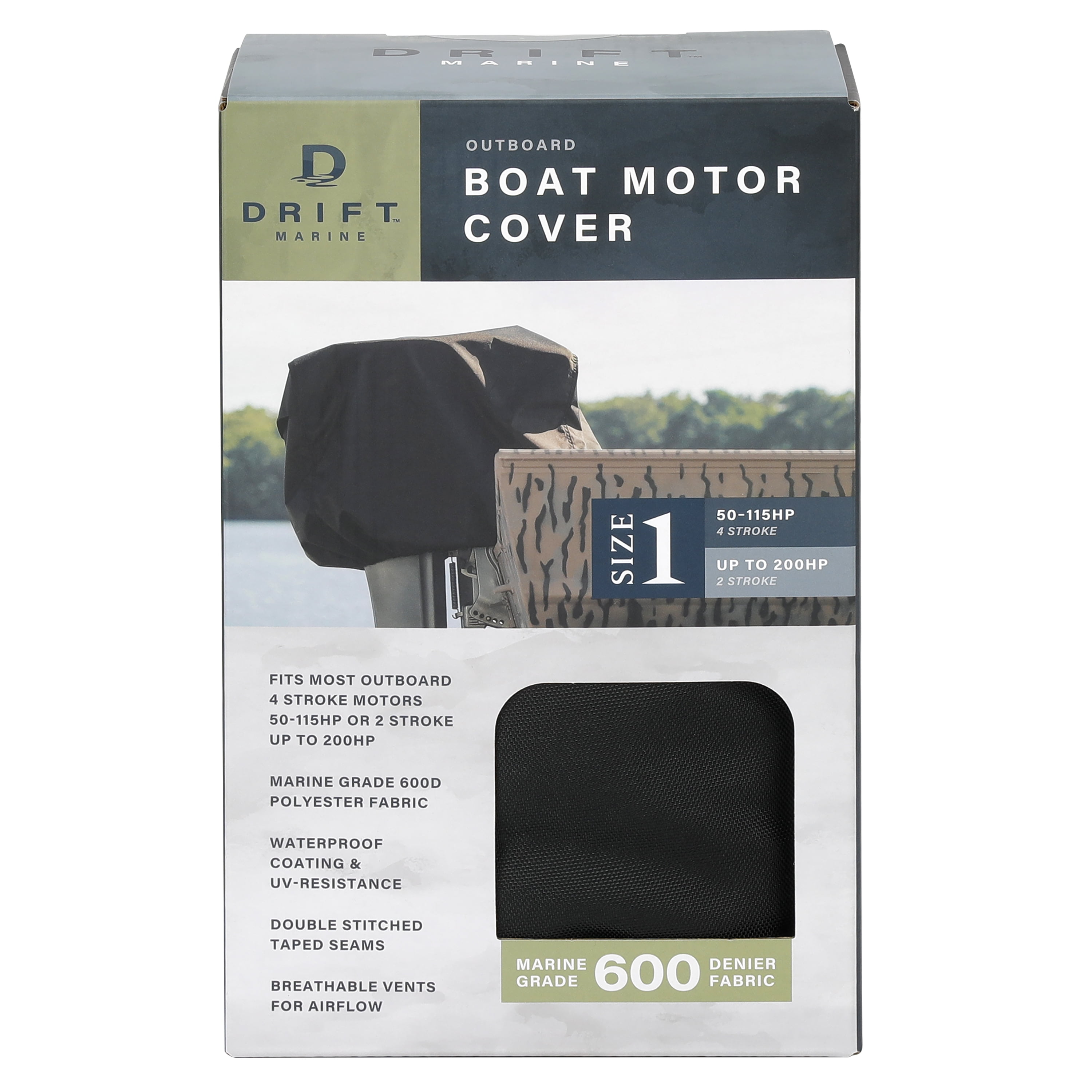 DRIFT Outboard Motor Cover, Waterproof 600D Heavy Duty Boat Engine Hood