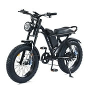 DRIFT.SLIDE 1500W Electric Bike for Adults Full Suspension,  20" Fat Tire, 20.8AH Long Seat Dirt Bike, Max 31MPH & 40-150 Miles, Moped Style Ebike for Snow, Mountains, Road