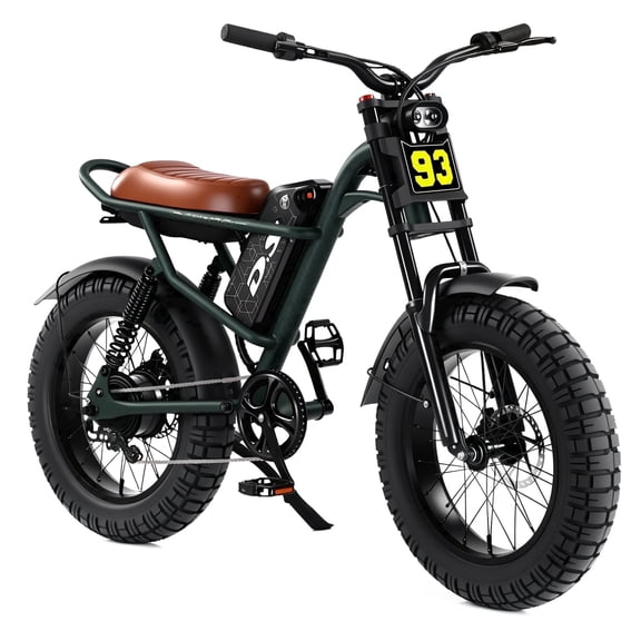DRIFT.SLIDE D93 Pro Electric Bike for Adults, 1500W Peak Ebike, 20 Mountain Bike, 48V 20.8Ah Waterproof Removable Battery, 37 mph Max – Brown