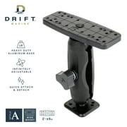 D DRIFT ALL THINGS WATER Universal Marine Portable Fiberglass Large Rectangle Fish Finder Ball Mount, 360 Degree Adjustable, Black