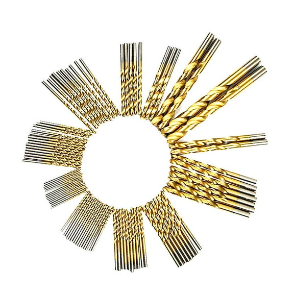 DRILLFORCE, 99PCS,HSS Titanium Coated Twist Drill Bits Set, High Quality,1/16"-3/8",Metal Drill, Ideal for Drilling on mild Steel, Copper, Aluminum, Zinc Alloy etc.