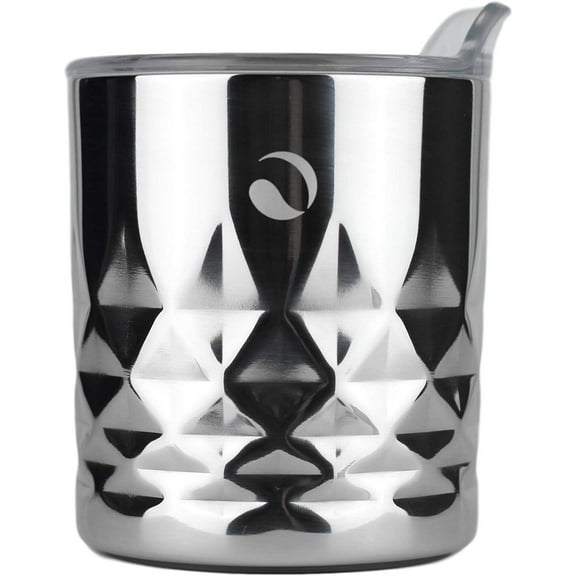 DRINCO- Stainless Steel Tumbler Vacuum Insulated Tumbler Whiskey Glass Rocks Glass, GULT, 10oz Diamond SS