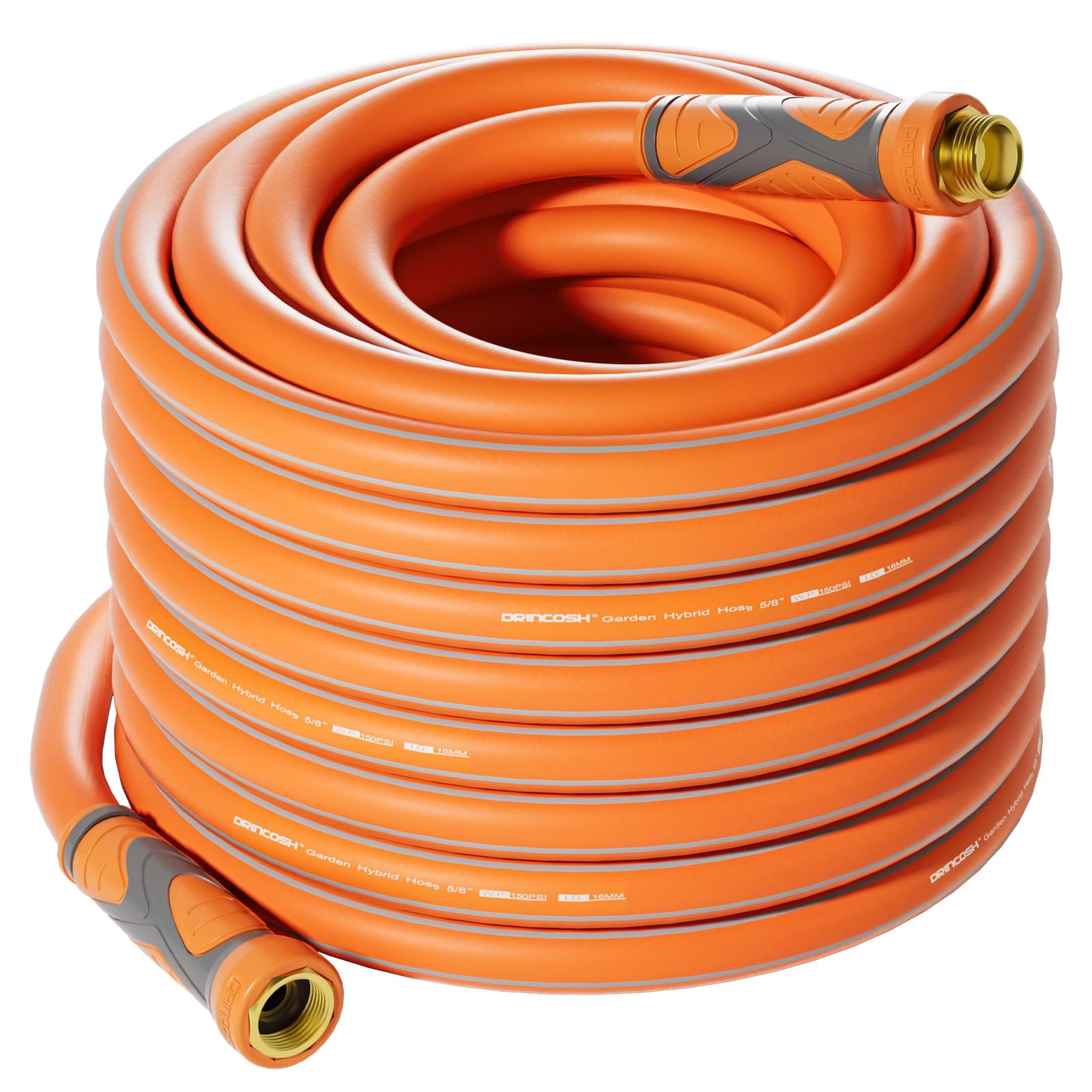 DRINCOSH Garden Hose 50 ft x 5/8" Flexible Garden Hose Ultra Durable