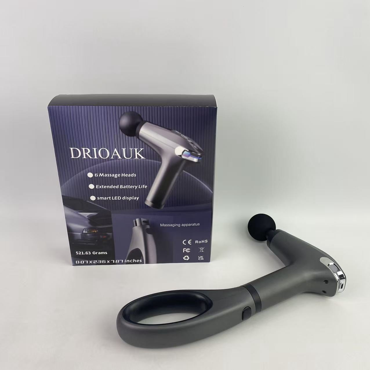 DRIOAUK Massage apparatus,Massage Gun, Muscle Therapy Gun for Athletes, Deep Tissue Percussion Body Muscle Massager with 30 Adjustable Speeds, 6 Types of Massage Heads