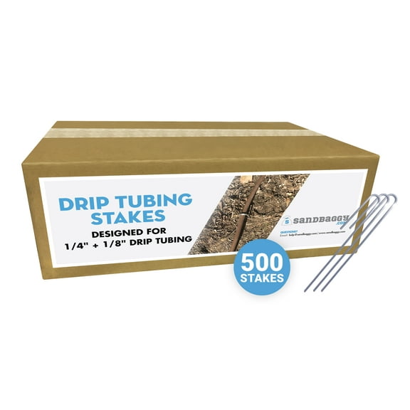 DRIP TUBING STAKES Landscape Staples 5 inch ~ Landscape Staples Bulk - Landscape Fabric Pins - Garden Staples - Ground Cover Staples - Fence Anchors - Lawn Nails - Garden Stakes (500 Staples)