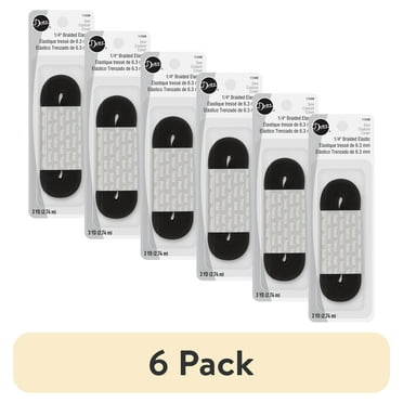 (6 pack) Dritz 1/4" Sewing & Crafting Braided Elastic Black 3 Yards