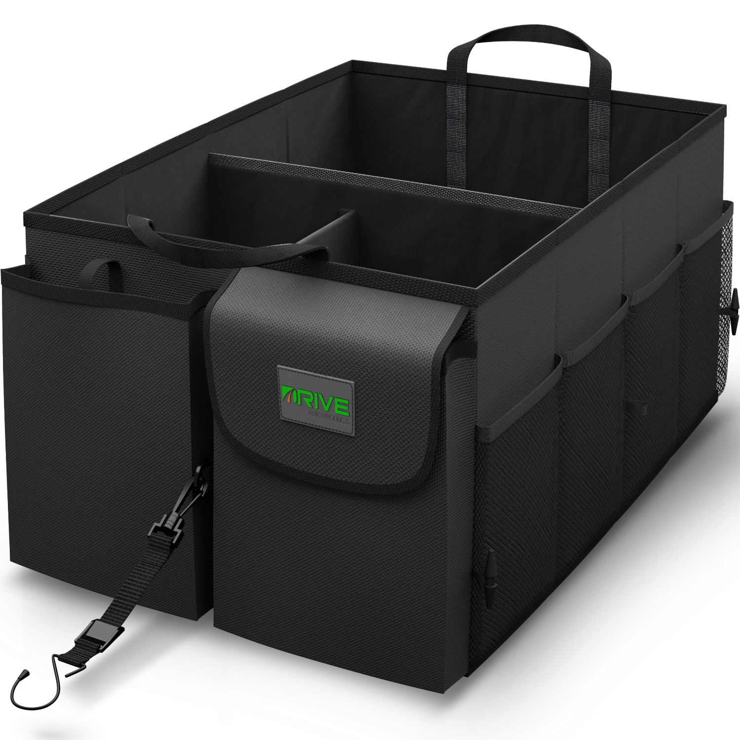 DRIVE Auto Products Multi Compartment Car Organizer and Trunk Storage, SUV Cargo Accessories Black - image 1 of 8