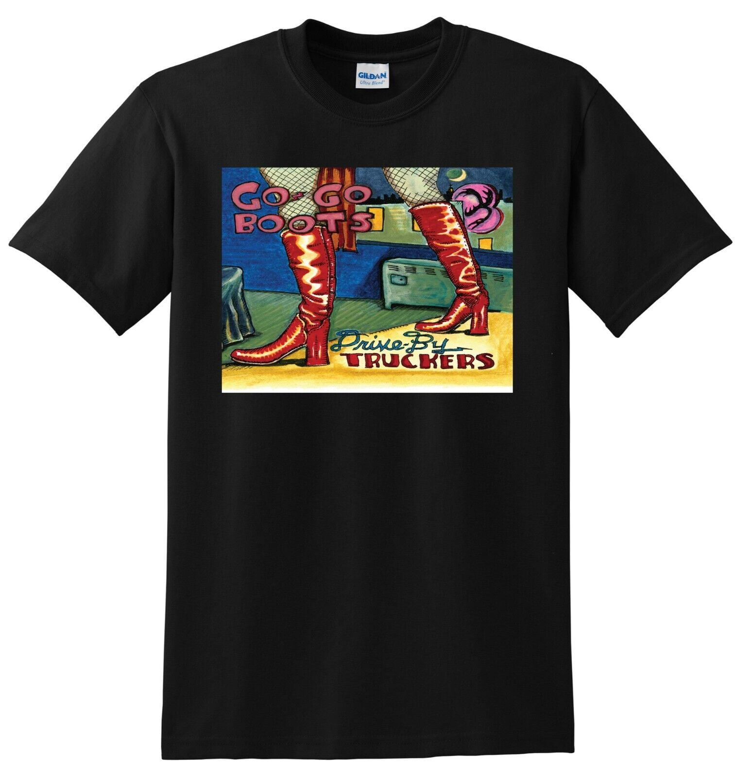 DRIVE BY TRUCKERS T SHIRT go go boots vinyl cd cover SMALL MEDIUM LARGE