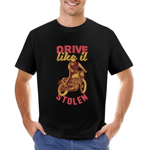DRIVE STOLEN Men’s T-Shirt 100% Cotton Casual Short Sleeve Tops Gift Tee Black 5XL