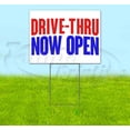 thumbnail image 1 of DRIVE-THRU NOW OPEN (18" x 24") Yard Sign, Quantity Discounts, Multi-Packs, Includes Metal Step Stake, Bandit, New, Advertising, USA, 1 of 6