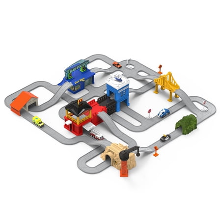 Driven by Battat 129-Piece City Playset with Toy Vehicles and Buildings for Kids 3+ Years Old