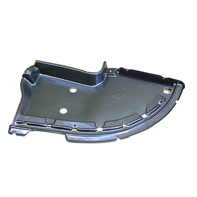 DRIVER SIDE FRONT UNDERCAR SHIELD; MADE OF PLASTIC