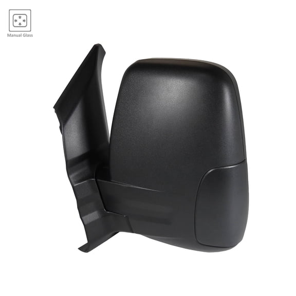 DRIVER SIDE MANUAL DOOR MIRROR; FITS VANS WITH LOW ROOF; SHORT