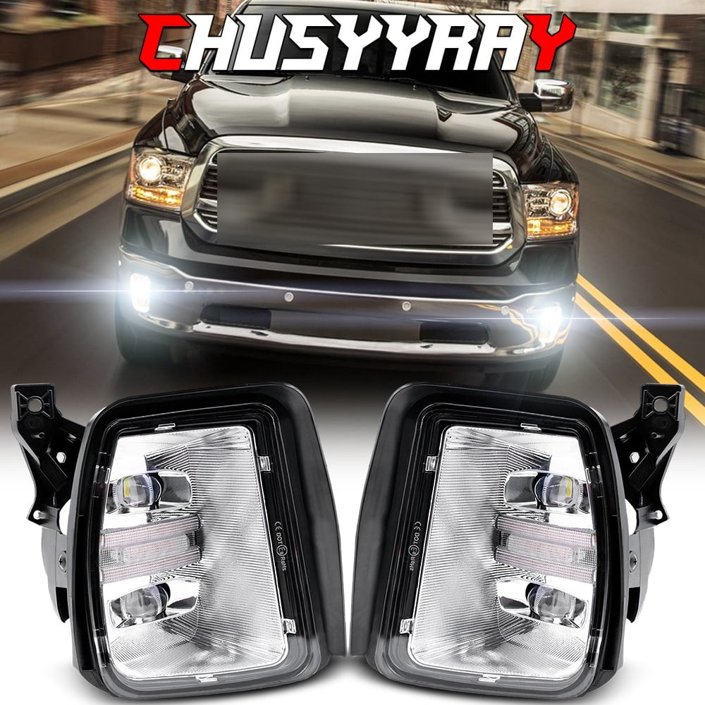 DRL Assembly LED Fog Lights For Dodge Ram 1500 2013 2014 2015 2016 2017 2018