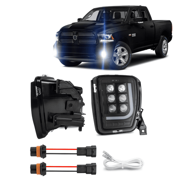 DRL Assembly LED Fog Lights For Dodge Ram 1500 2013 2014 2015 2016 2017 2018