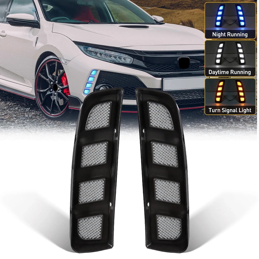 DRL for Honda Civic Type R 2017-2021 LED Daytime Running Fog Light ...