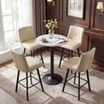thumbnail image 1 of DRLOVELY Set of 4 Swivel Bar Stools, PU Leather 24.5" Counter Height Chairs with Back, Industrial Metal Footrest for Kitchen Island, Beige, 1 of 11