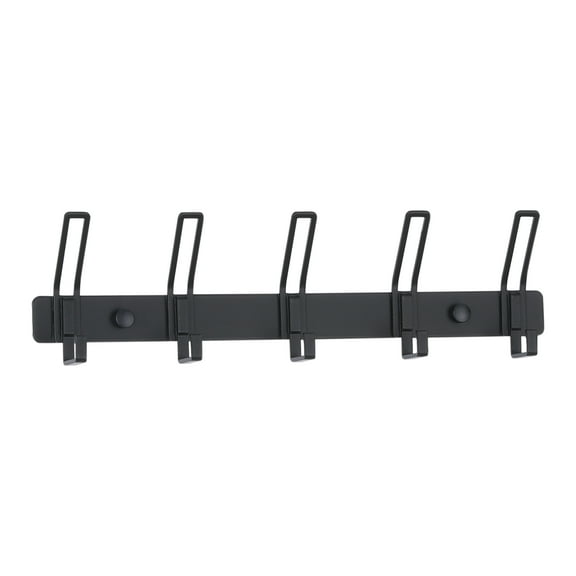 REGALWOVEN 1 Pack Coat Rack Wall Mount, Coat Hook, Hat Rack, Wall Hooks for Hanging with 5 Hooks for Entryway, Bathroom, Bedroom Black