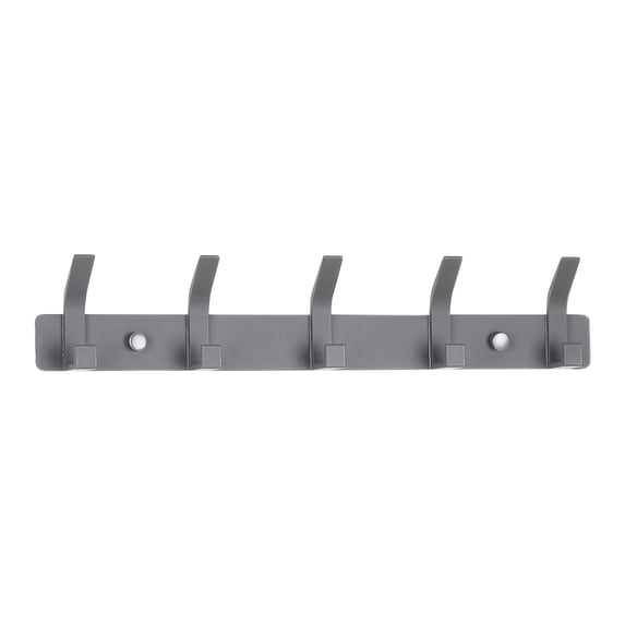 REGALWOVEN 1 Pack Coat Rack Wall Mount, Metal Coat Hook, Hat Rack, Wall Hooks for Hanging with 5 Hooks for Entryway, Bathroom, Bedroom Grey 5