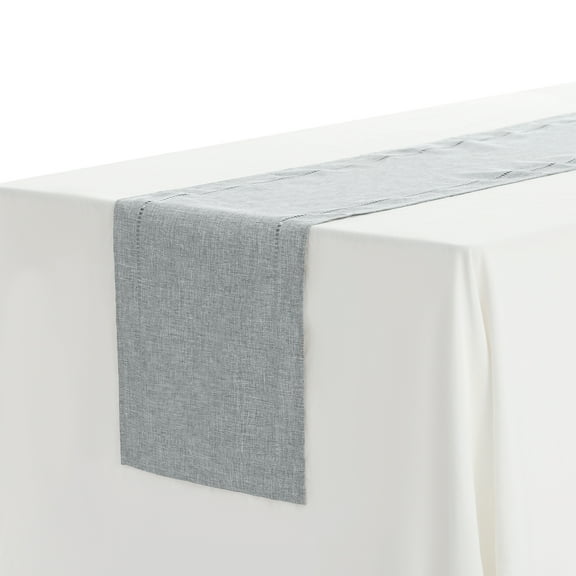 REGALWOVEN 1 Pack Decorative Table Runner Farmhouse Style Table Runner for Table Decor Light Grey 12"x71"