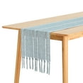 thumbnail image 1 of REGALWOVEN 1 Pack Rustic Table Runner with Tassels for Dining Party Wedding Grey Blue 13"x72", 1 of 5