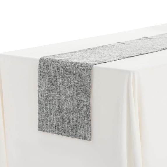 REGALWOVEN 1 Pack Solid Color Table Runner Long Linen Table Banner Grey 12"x83"