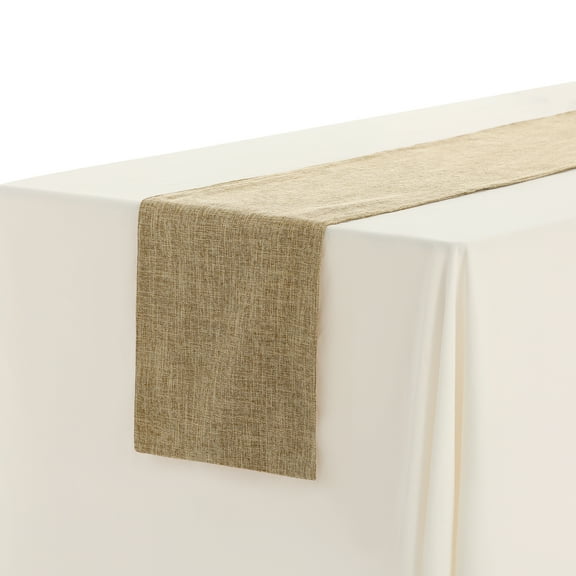 REGALWOVEN 1 Pack Solid Color Table Runner Long Linen Table Banner Khaki 12"x63"
