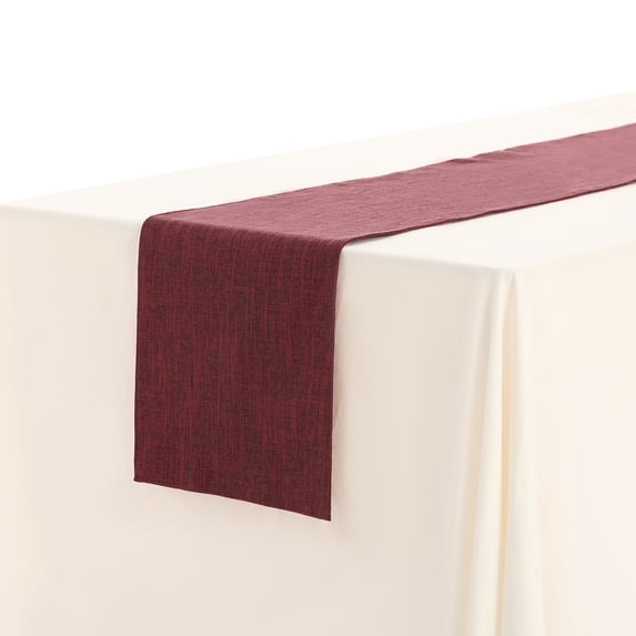 REGALWOVEN 1 Pack Solid Color Table Runner Long Linen Table Banner Wine Red 12"x71"