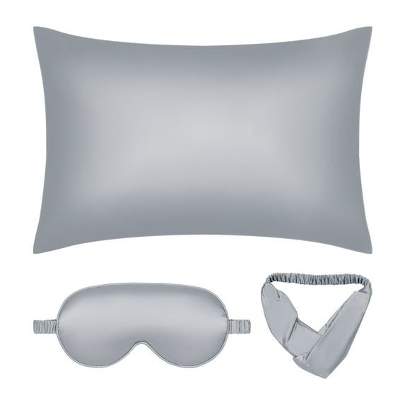 REGALWOVEN 1 Pcs Breathable Pillow Case with Envelope, Satin Pillowcases for Hair and Skin Dark Gray Queen